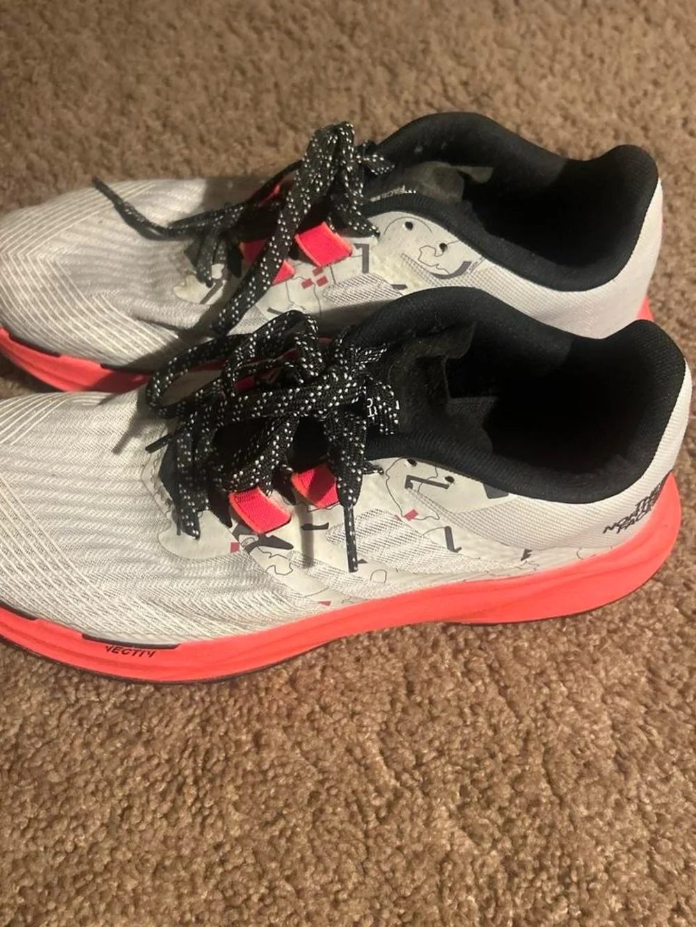 The North Face White Sneakers with Coral Pink Accents